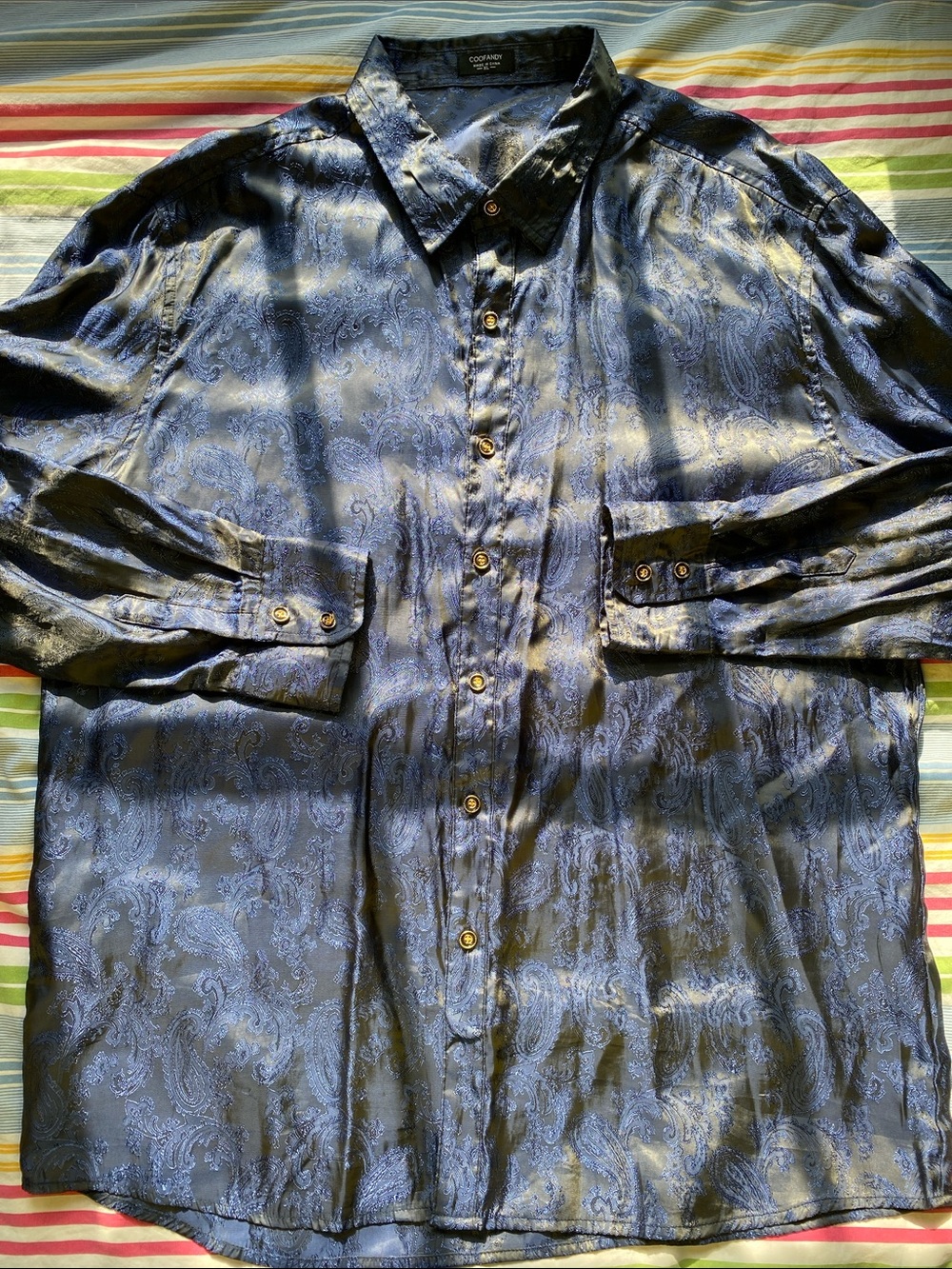 Cottage Classics Blue Paisley Long-Sleeve Dress Shirt